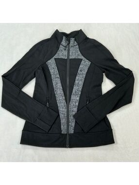 Ivivva by Lululemon Girls Size 14 Black Full Zip Athletic Jacket Thumbholes